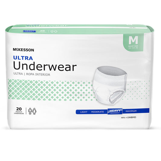 Box of McKesson Ultra Underwear on a white background
