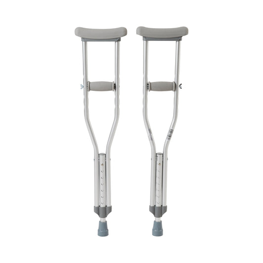 McKesson Pediatric Underarm Crutches – Adjustable Aluminum Frame, 4'0"–4'6" Height Range, 175 lb Capacity
