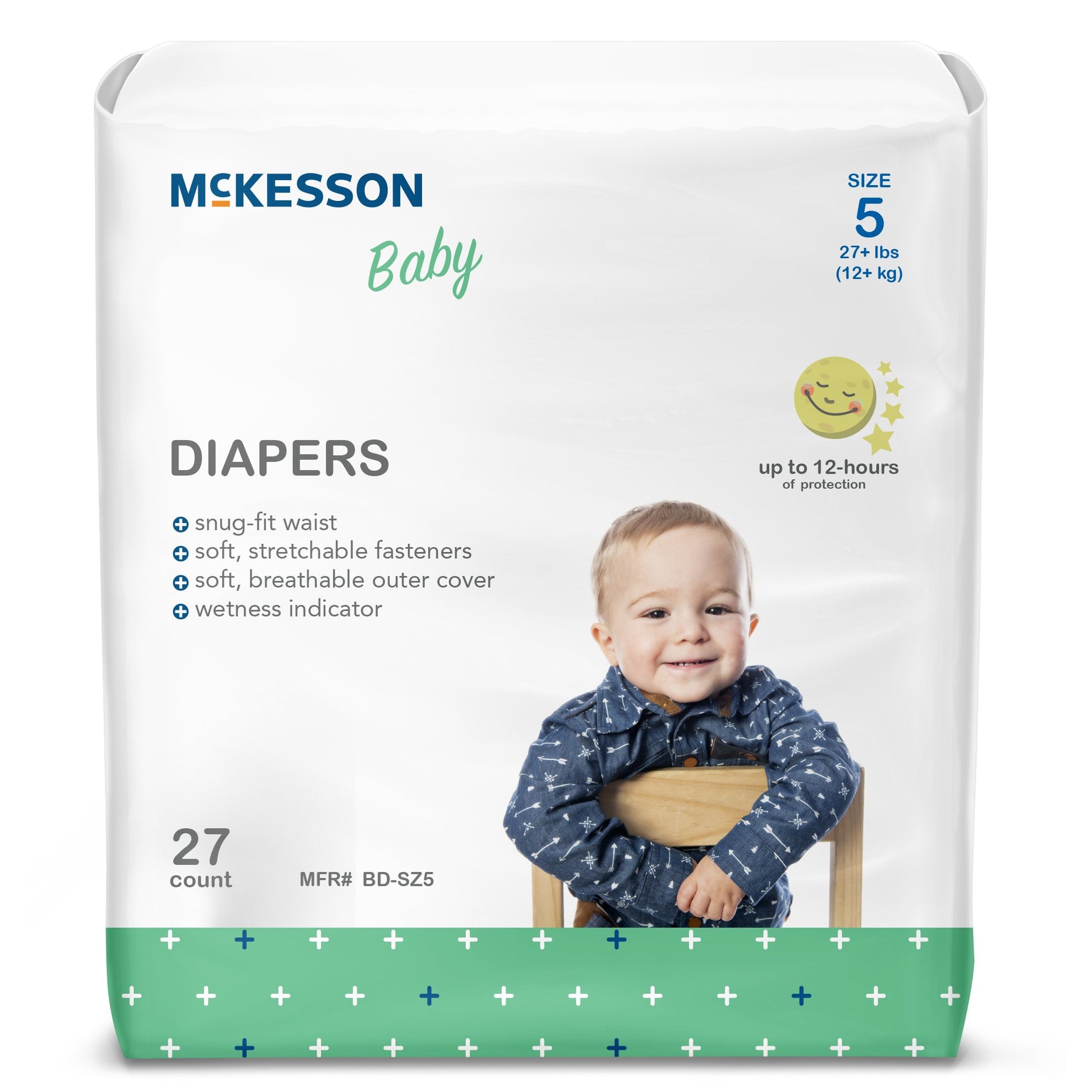 McKesson Baby Diapers package with a child on the label
