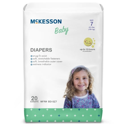 McKesson Baby Diapers package with a child's face on the label