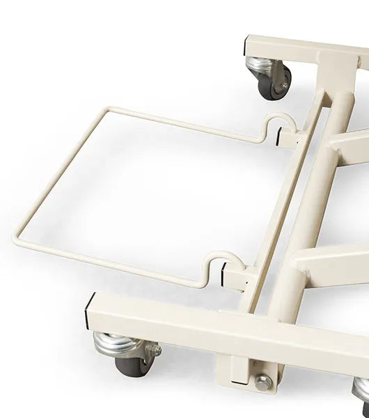 Beige bed frame wheels on a white background