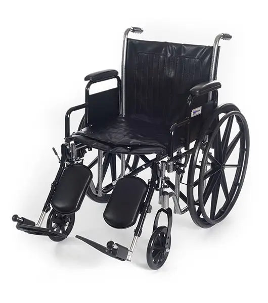 Black manual wheelchair on a white background