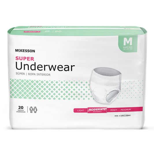 Package of McKesson Super Underwear on a white background