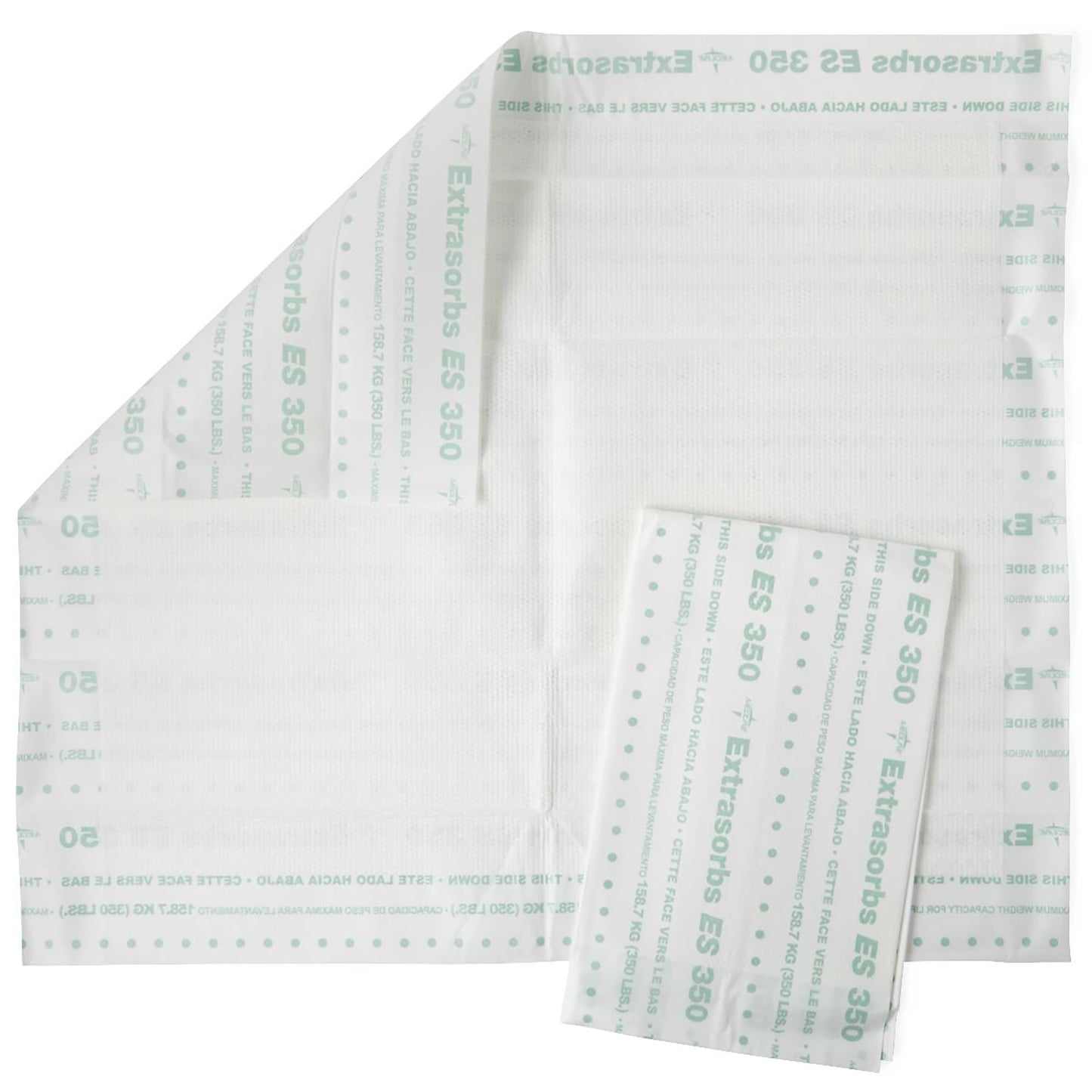 Sheet of medical adhesive bandages with 'ExtraDots ES 350' branding on a white background.