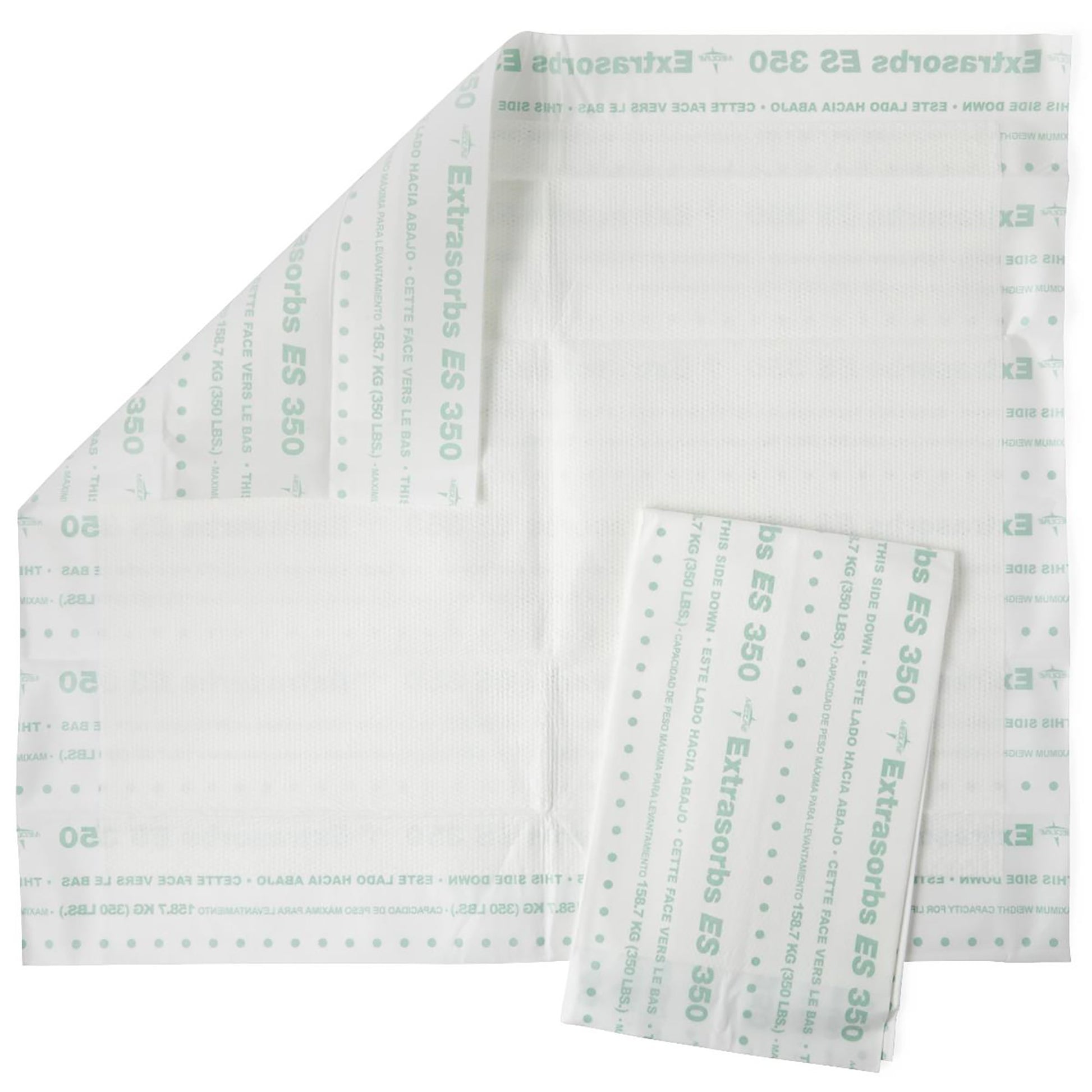 Sheet of medical adhesive bandages with 'ExtraDots ES 350' branding on a white background.