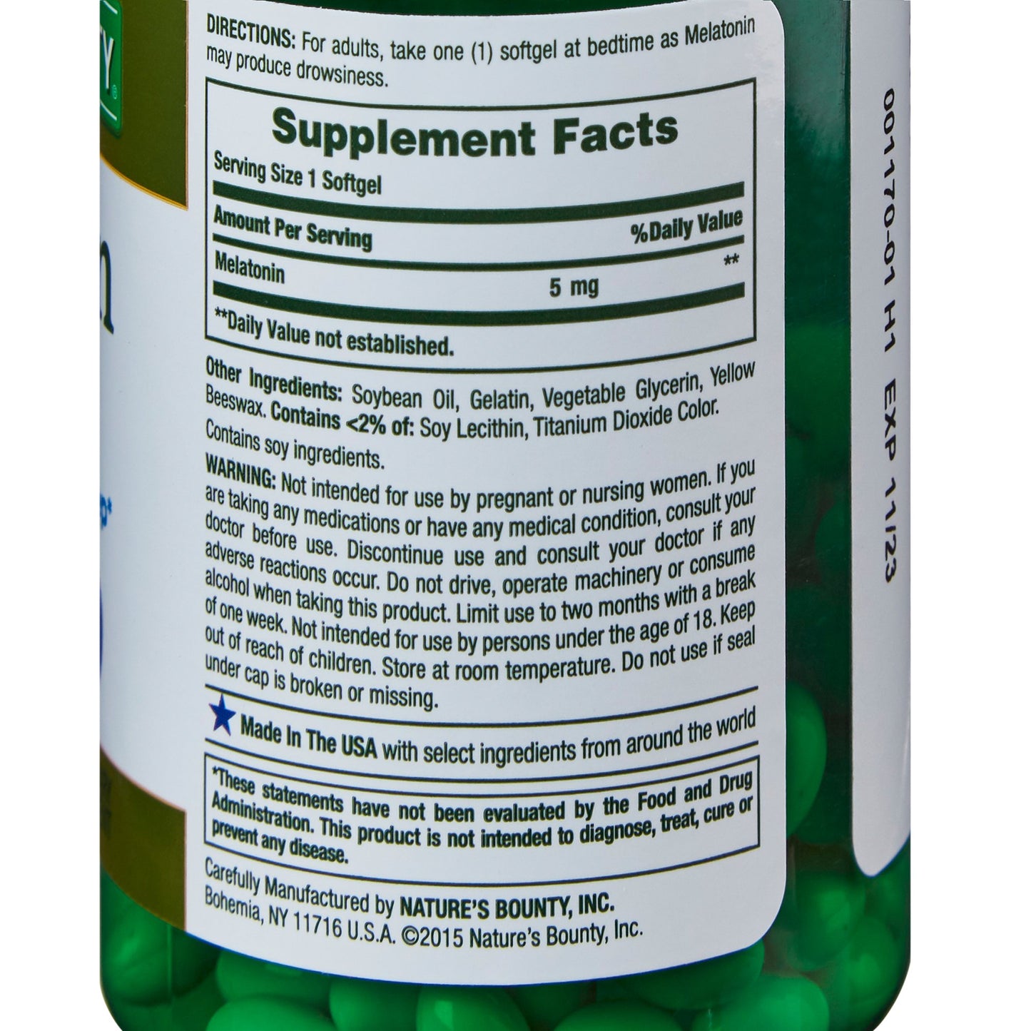 Supplement bottle with label showing 'Supplement Facts' and 'Directions' on a white background