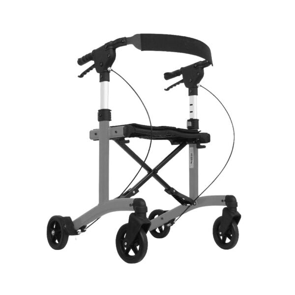 Rollator walker with wheels on a white background