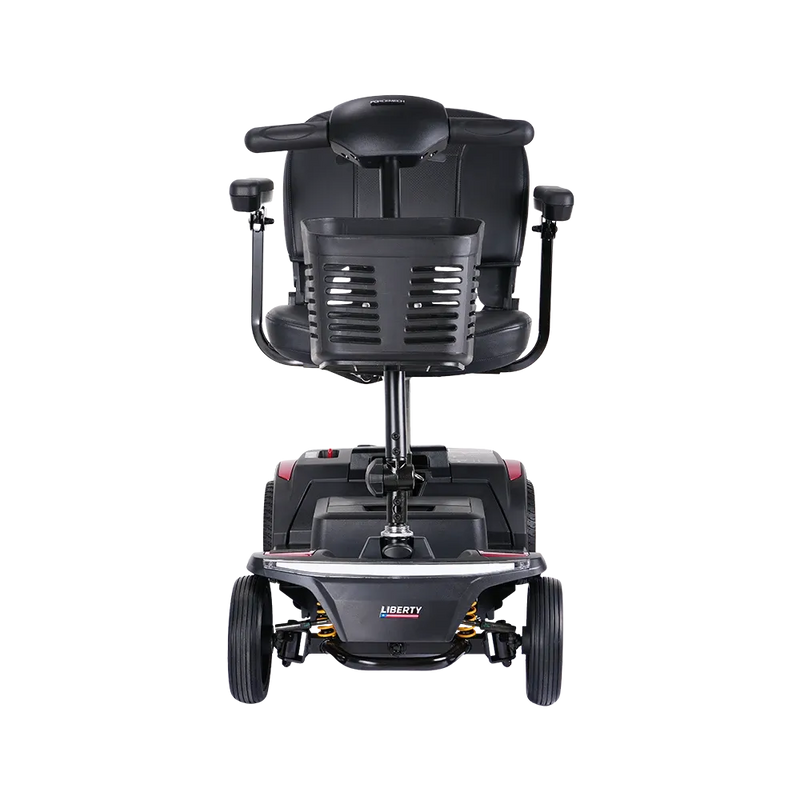 Black mobility scooter on a white background