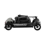 Black electric scooter on a white background
