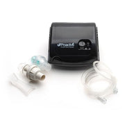 Proactive portable oxygen concentrator with accessories on a white background