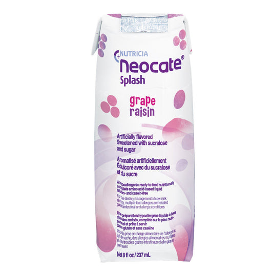 Neocate Splash Grape Flavor Amino Acid-Based Formula - 8 oz Ready-to-Feed Carton