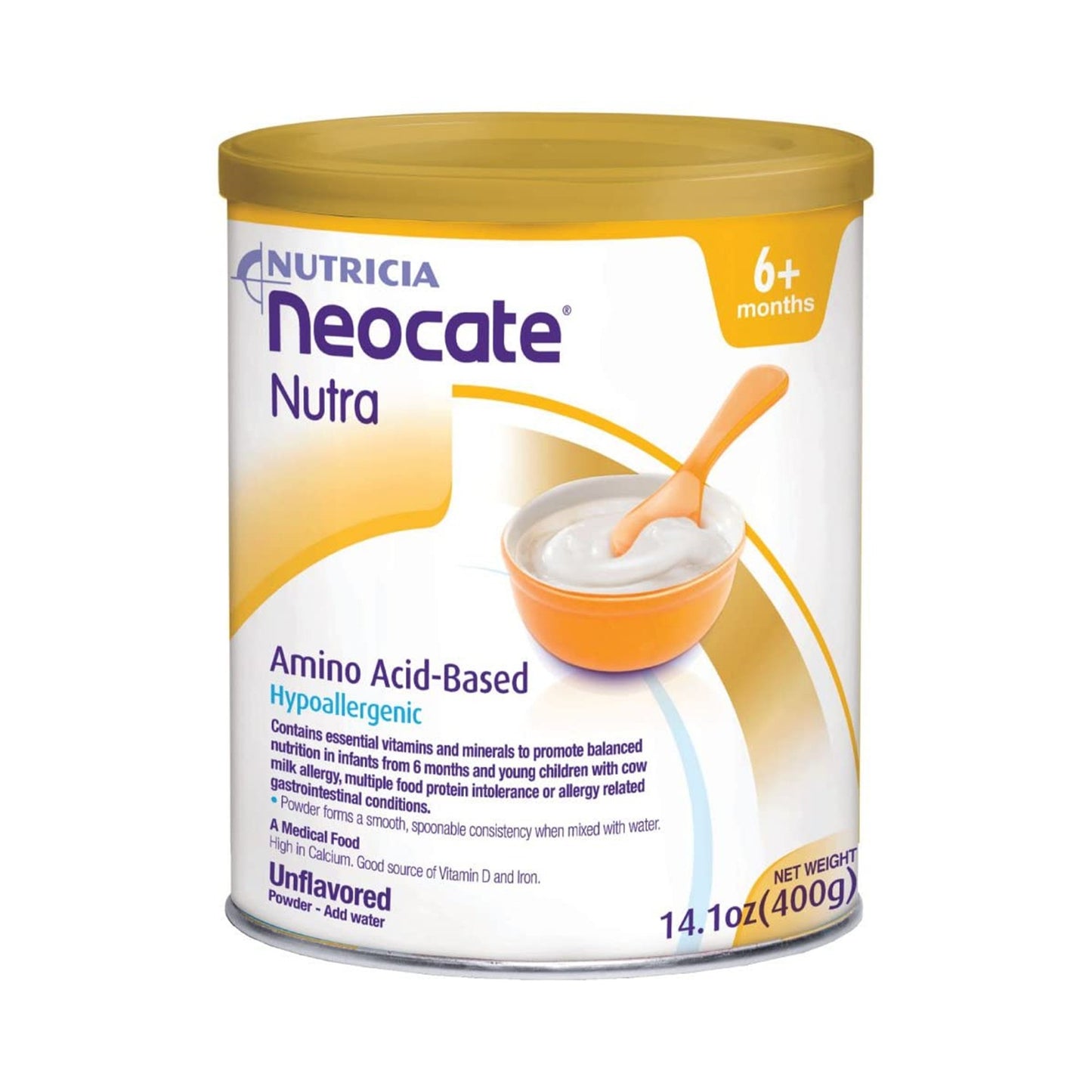 Neocate Nutra amino acid-based supplement can on a white background
