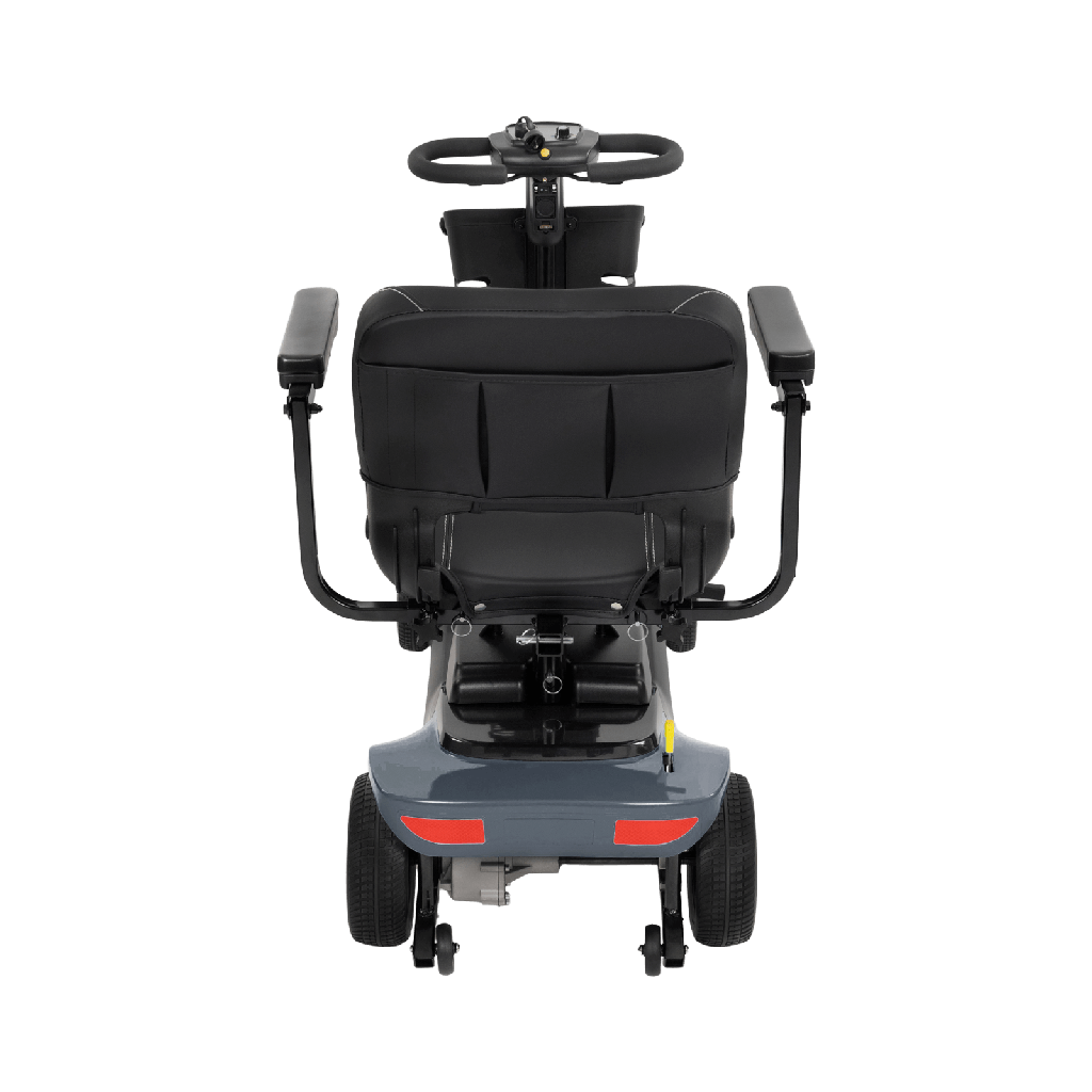 Black mobility scooter on a transparent background