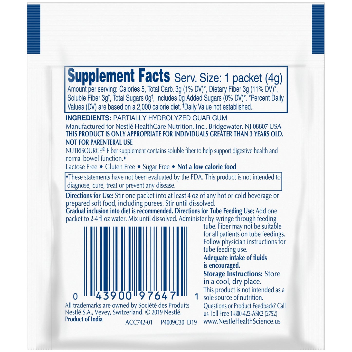 Supplement facts label on a white background
