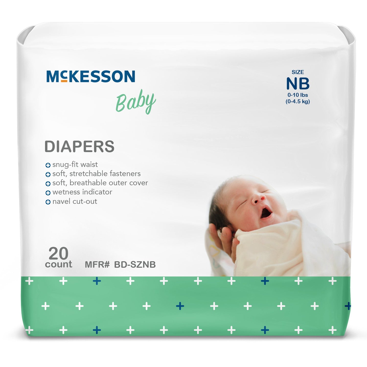 McKesson Baby Diapers package with a baby image on a white background