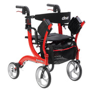 Red and black rollator with 'Drive' branding on a white background