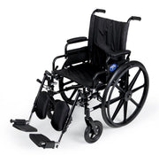 Black wheelchair with a visible brand logo on a white background