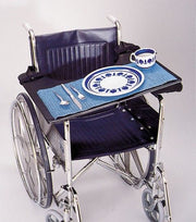 no slip material on tray on a wheeelchair