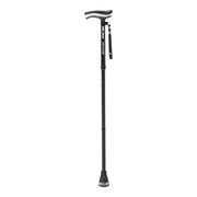 Black adjustable cane on a white background