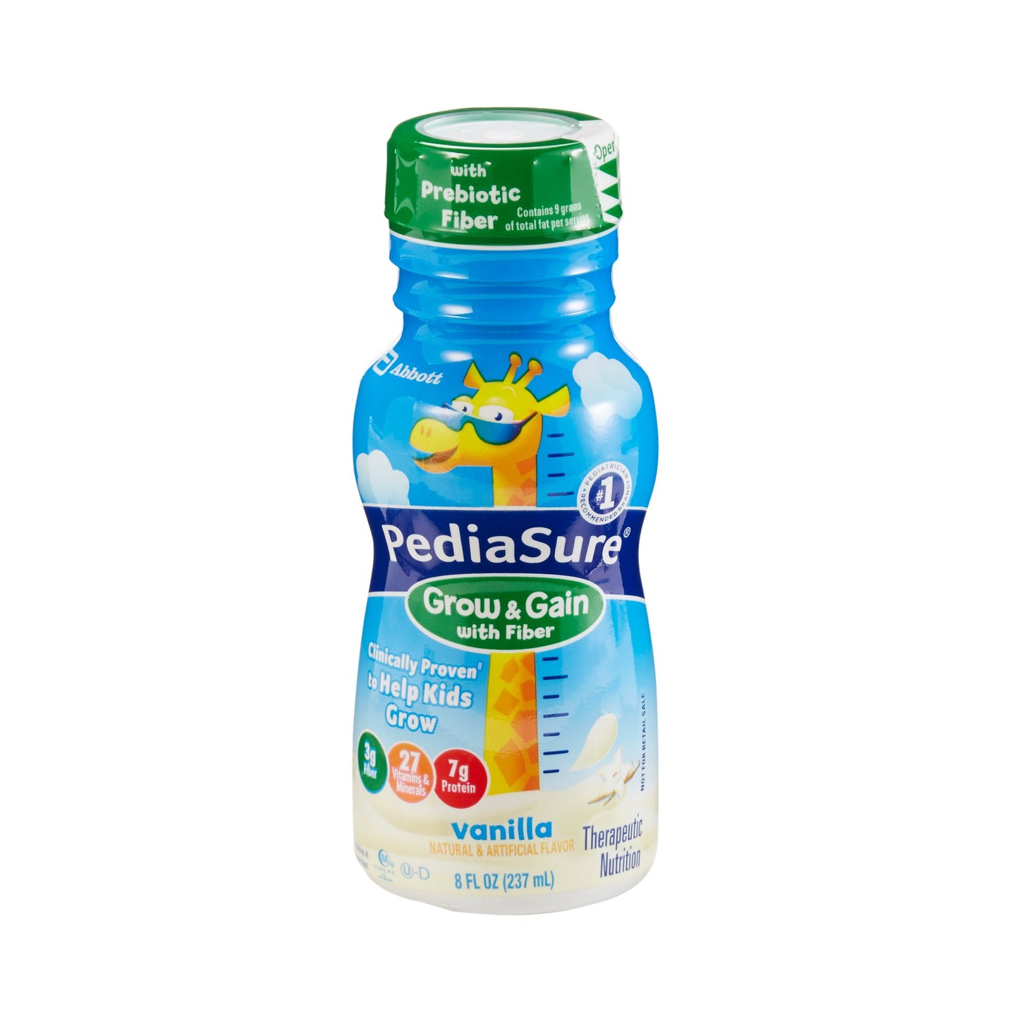 Pediasure Grow & Gain with Fiber bottle on a white background