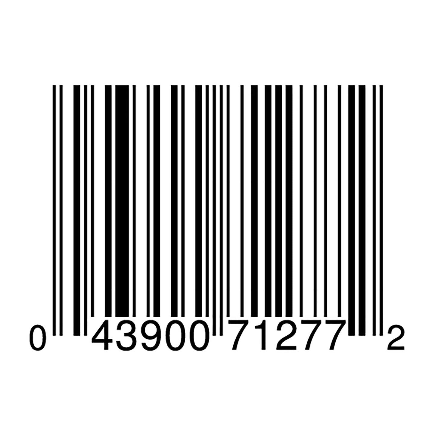 Barcode with a series of black bars on a white background