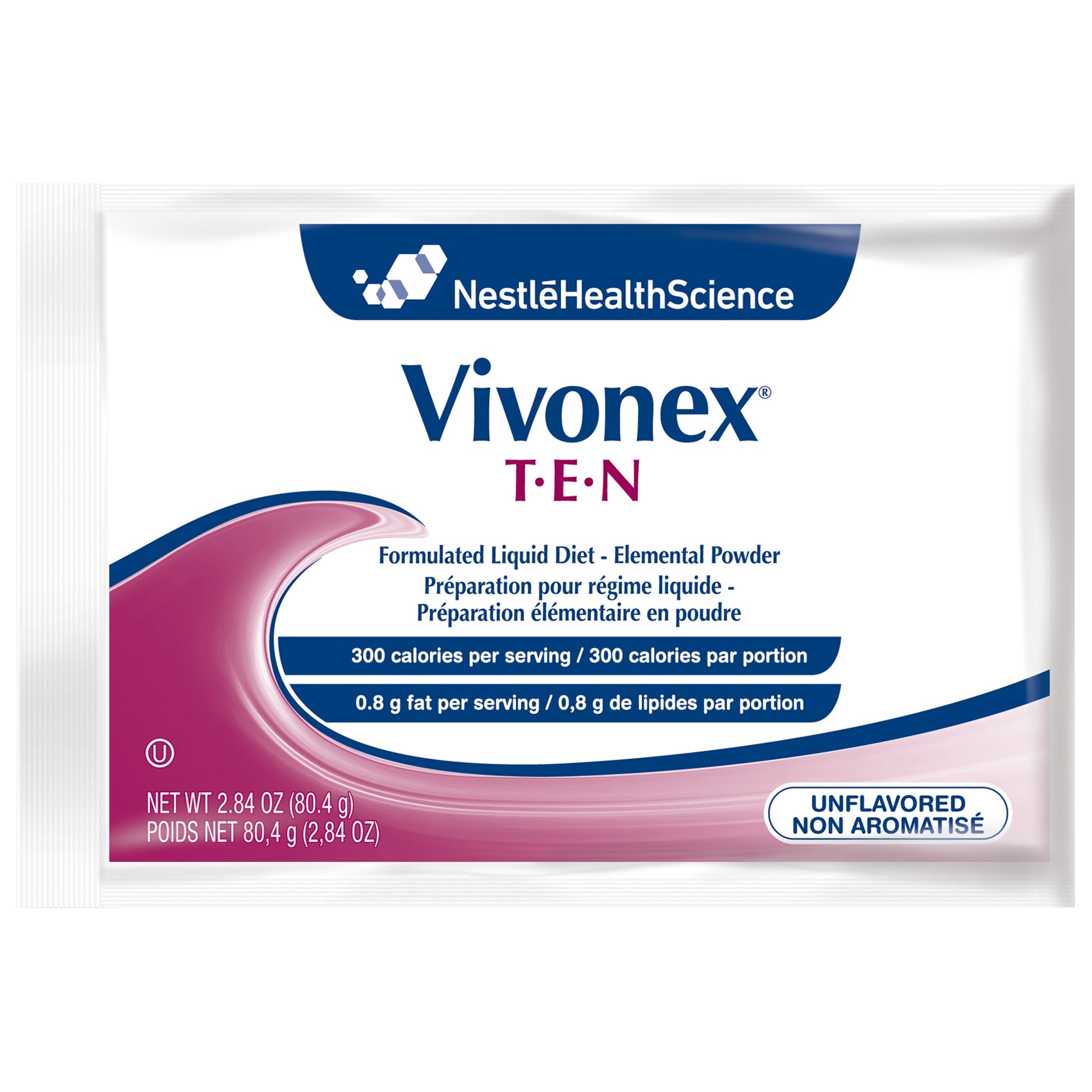 Vivonex T-E-N package by Nestle HealthScience on a white background
