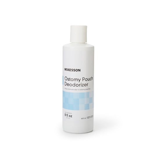 Mckesson ostomy pouch deodorizer bottle on a white background