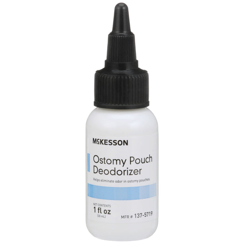 Bottle of McKesson Ostomy Pouch Deodorizer on a white background