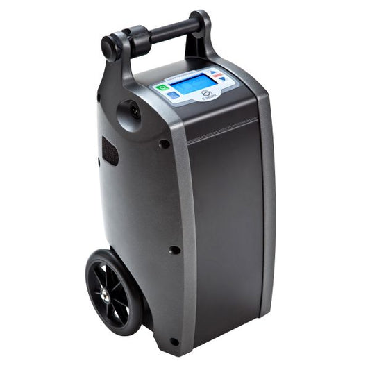 Portable oxygen concentrator on a white background