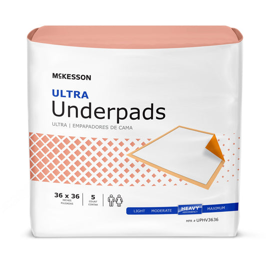 Package of McKesson Ultra Underpads on a white background