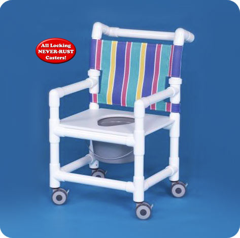 PEDIATRIC SHOWER CHAIR COMMODE W/FLAT SEAT