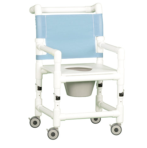 PEDIATRIC ADJUSTABLE HEIGHT SHOWER CHAIR COMMODE W/FLAT SEAT
