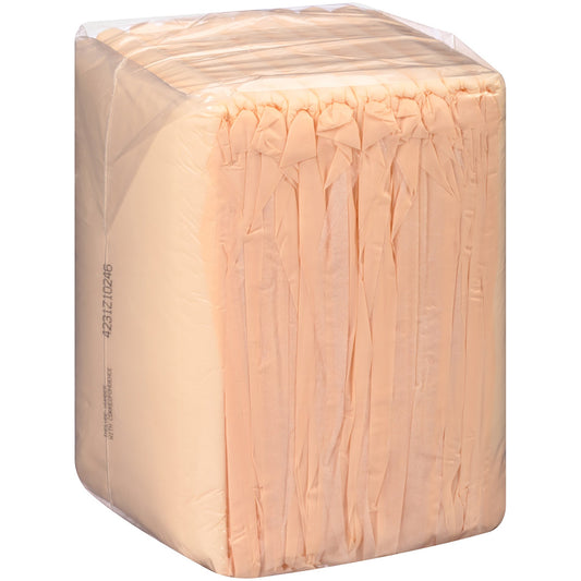 Pack of beige underpads on a white background