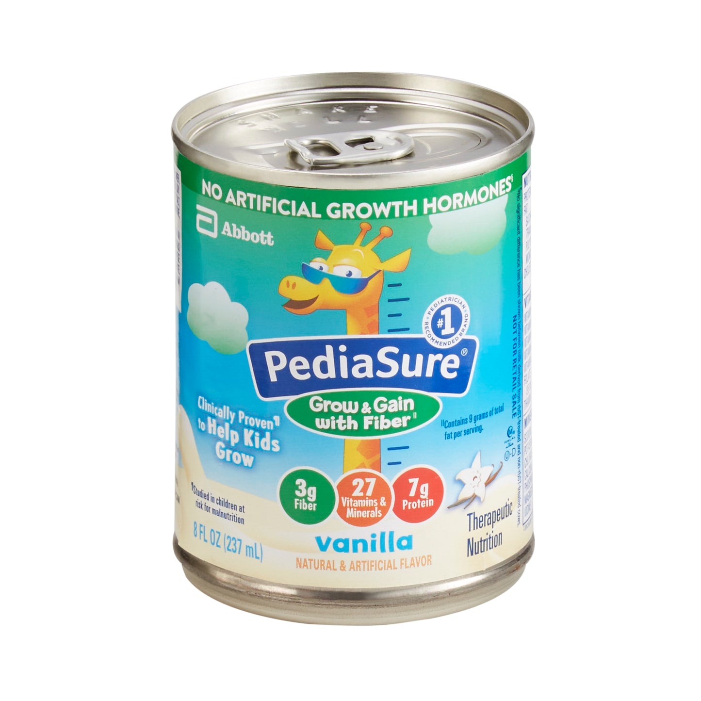 Pediasure vanilla flavor can on a white background