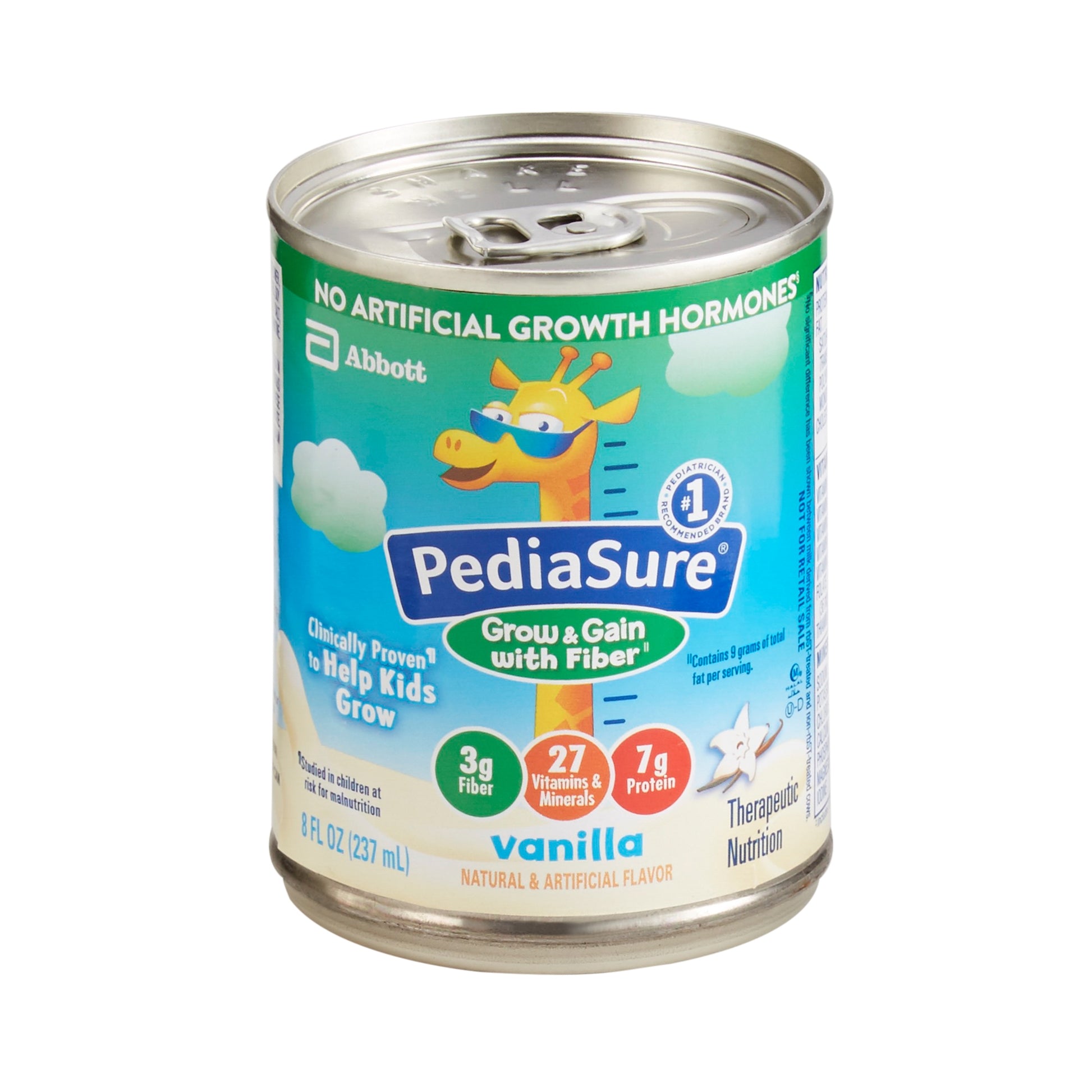 Pediasure vanilla flavor can on a white background