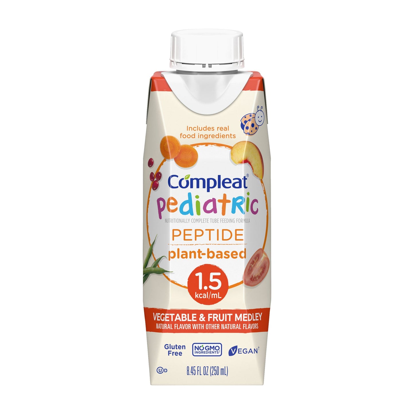 Compleat Pediatric peptide plant-based drink container on a white background