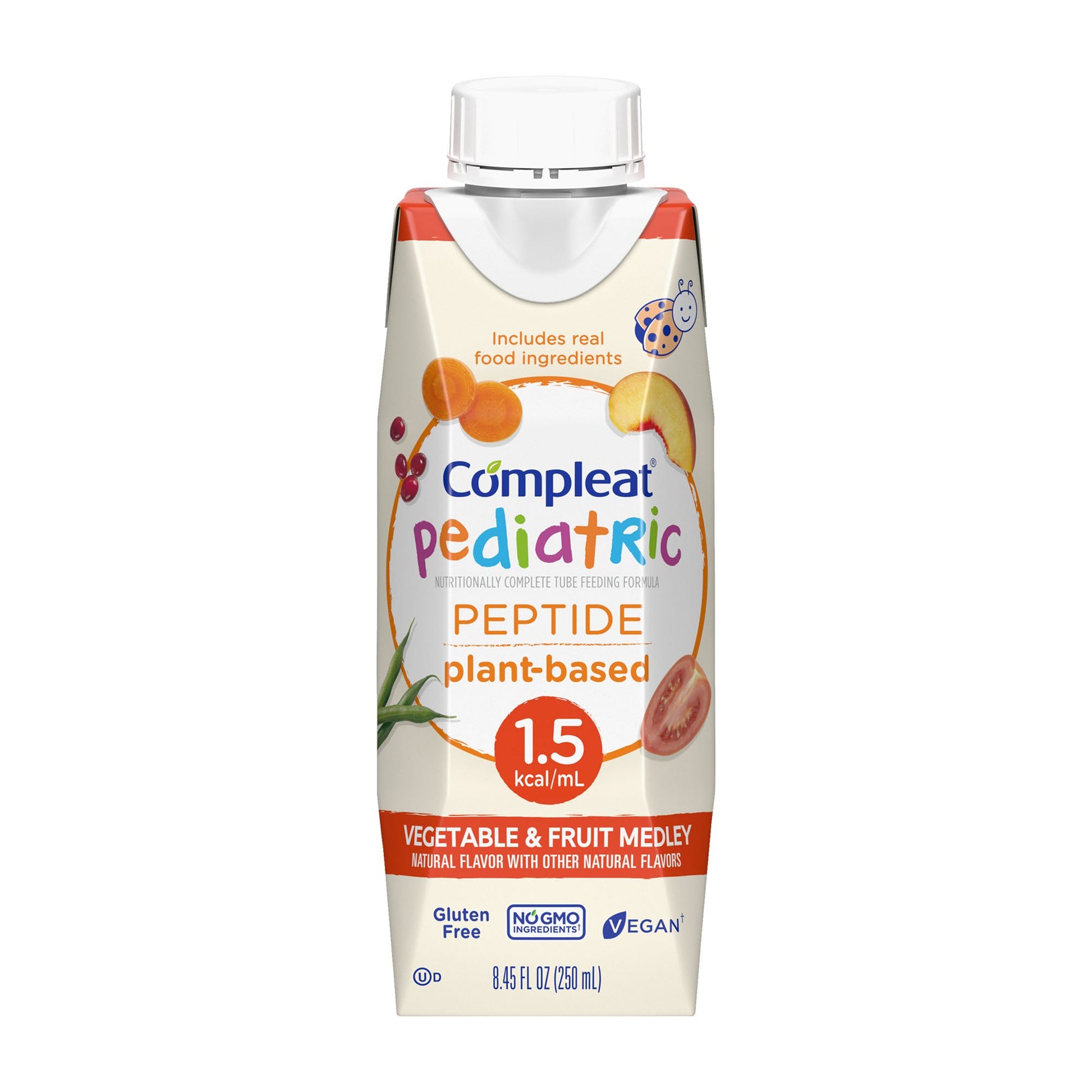 Compleat Pediatric peptide plant-based drink container on a white background