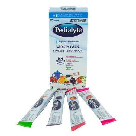Pedialyte variety pack on a white background