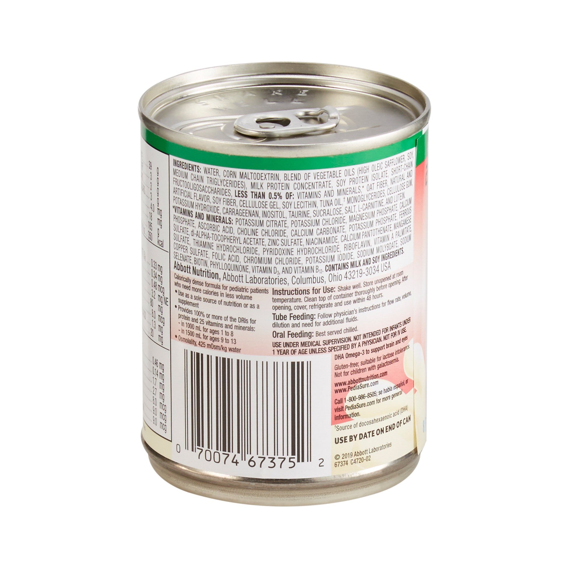 Can with label and barcode on a white background