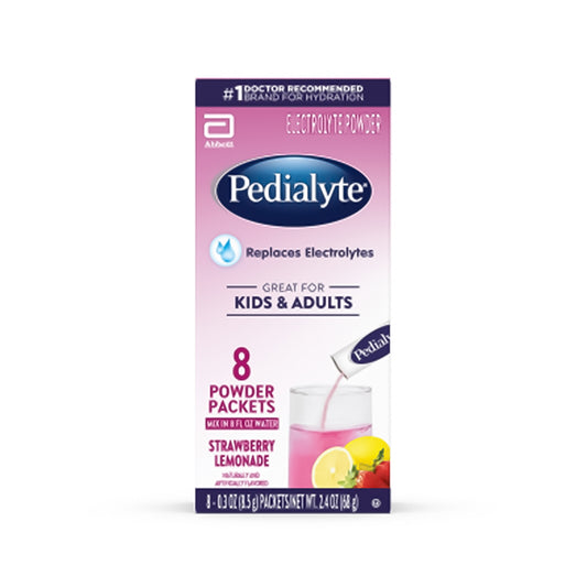 Oral Electrolyte Solution Pedialyte® Powder Packs Strawberry Lemonade 8.5 Gram