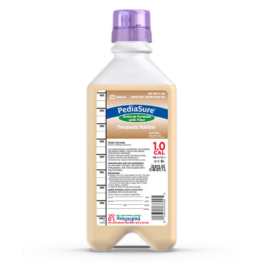 Bottle of PediaSure therapeutic nutrition supplement on a white background