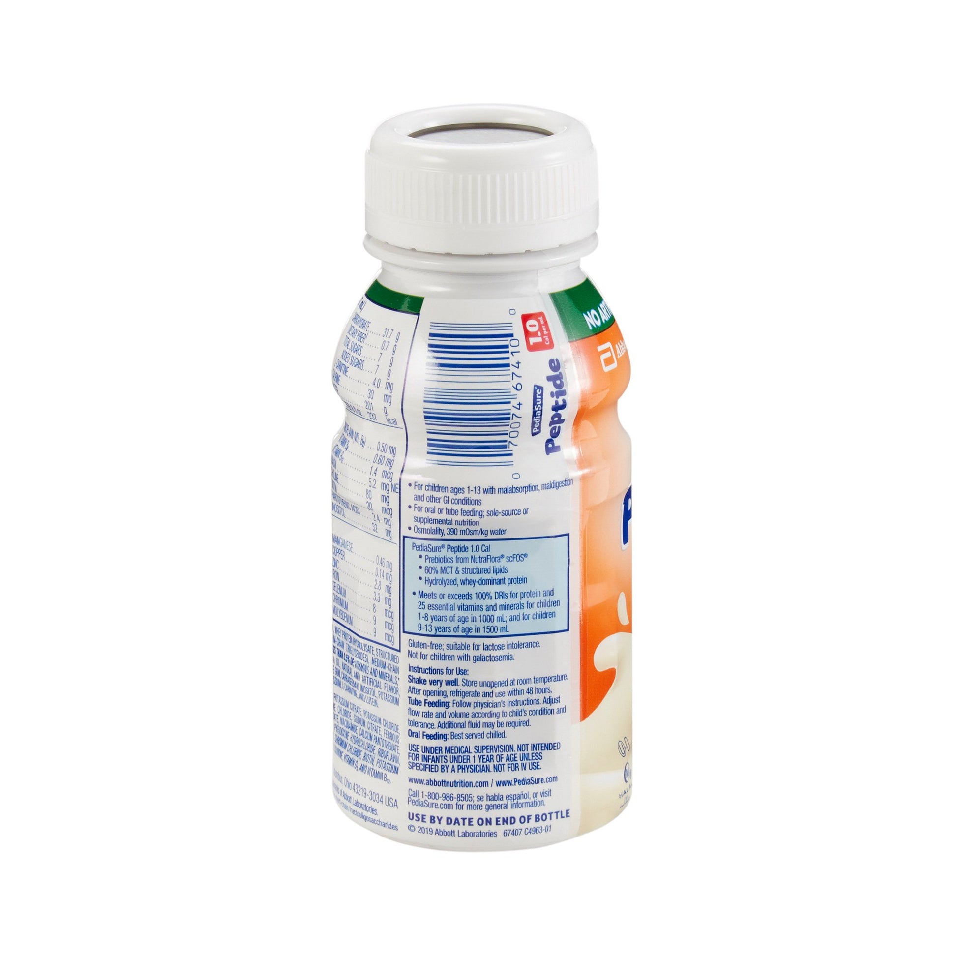 Back view of a Nutriment bottle with visible label on a white background