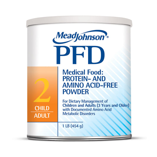 Mead Johnson PFD medical food powder can on a white background