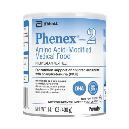 Can of Phenex-2 Amino Acid-Modified Medical Food by Abbott on a white background