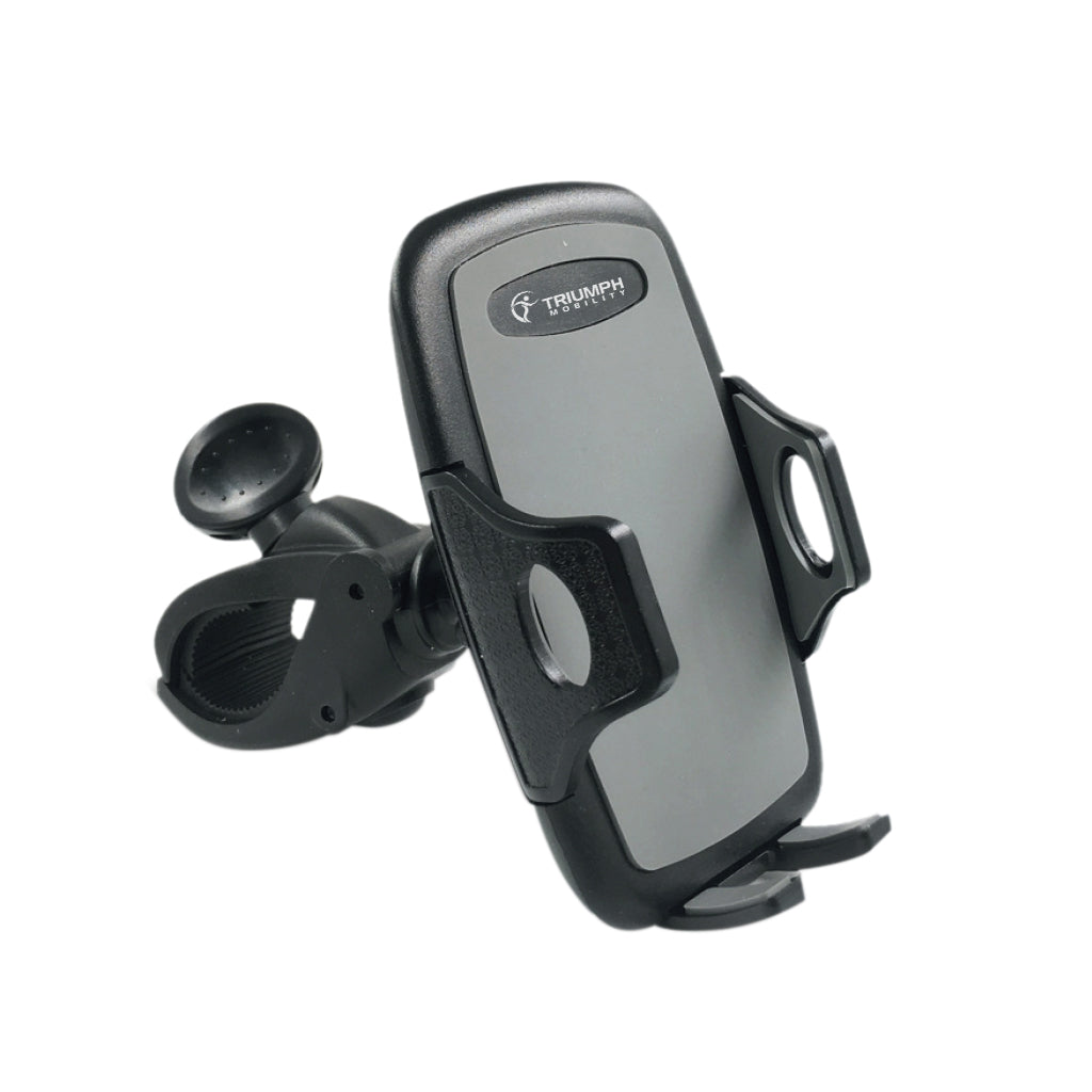Phone mount with Triumph logo on a white background