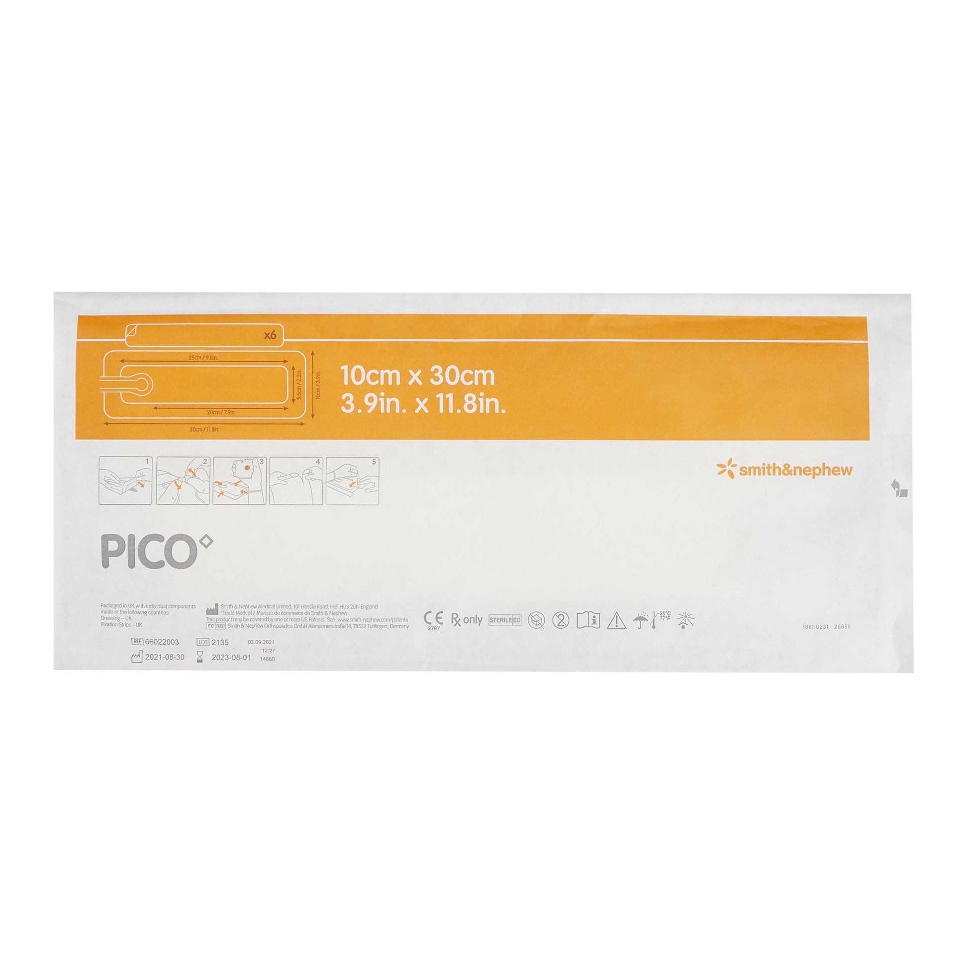 Smith & Nephew PICO surgical drape packaging on a white background