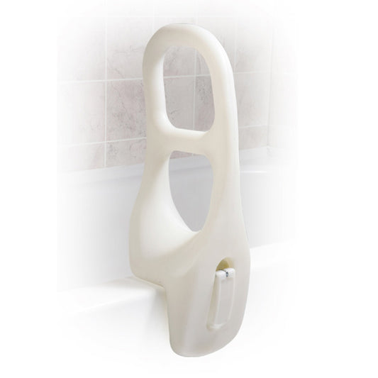 White plastic holder on a white background