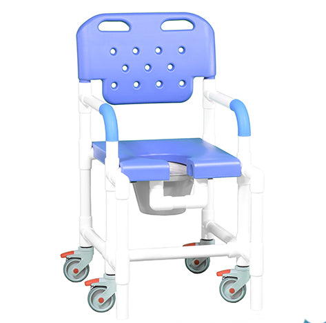 PLATINUM SHOWER CHAIR COMMODE W/ANTI-TIP