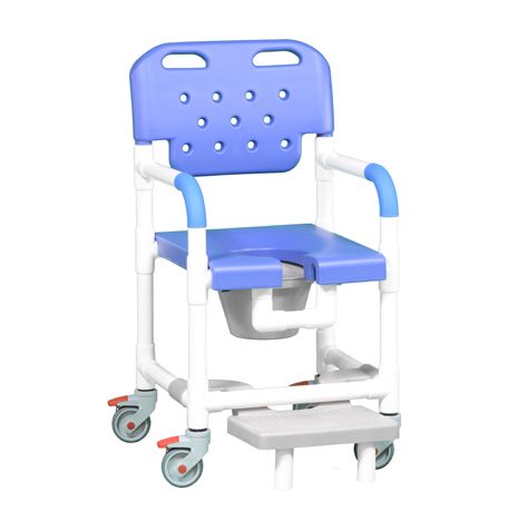 PLATINUM SHOWER CHAIR COMMODE W/FOOTREST