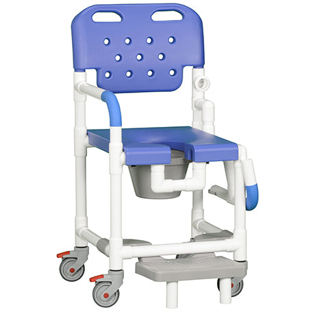 PLATINUM SHOWER CHAIR COMMODE W/FOOTREST & DROP ARM